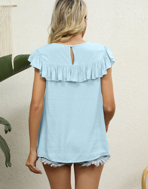 Load image into Gallery viewer, Spliced Lace Ruffled Blouse
