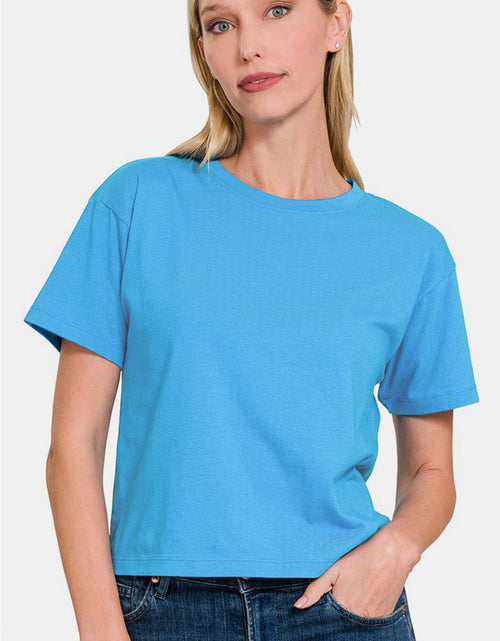 Load image into Gallery viewer, Zenana Round Neck Short Sleeve Cropped T-Shirt
