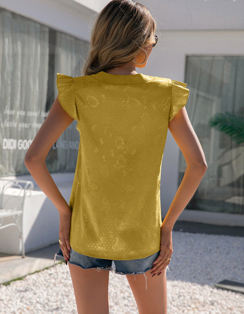 Load image into Gallery viewer, Ivy Lane Notched Neck Butterfly Sleeve Blouse
