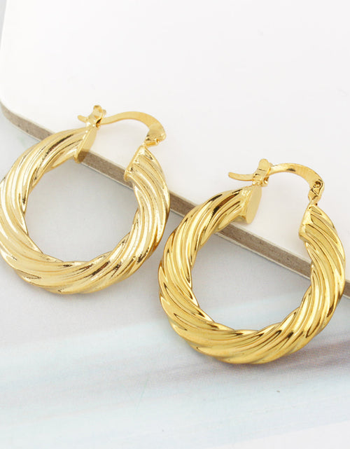 Load image into Gallery viewer, RMZ GOLD NYC 14k Gold Classic Bamboo Hoop Earrings
