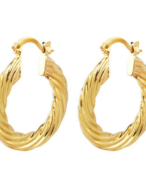 Load image into Gallery viewer, RMZ GOLD NYC 14k Gold Classic Bamboo Hoop Earrings
