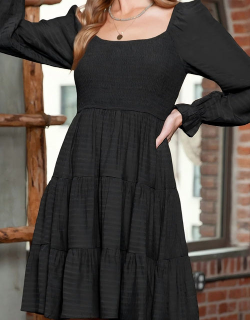 Load image into Gallery viewer, Square Neck Flounce Sleeve Dress
