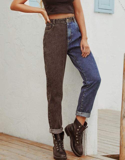 Load image into Gallery viewer, Two Tone Straight Leg Jeans
