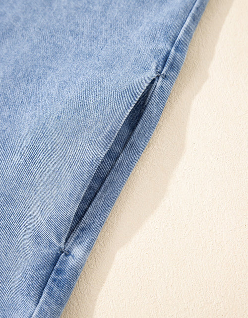 Load image into Gallery viewer, Button Down Short Sleeve Denim Dress
