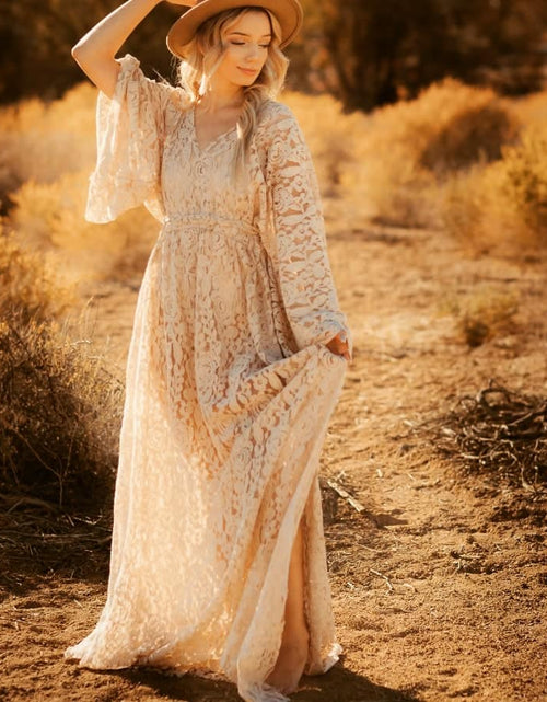 Load image into Gallery viewer, Vintage Lace Boho Dress , also for Maternity Photo Shoots by AkitaArigatosonFashion
