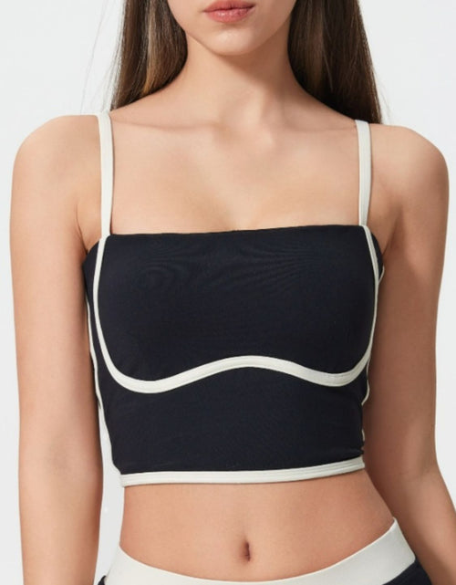 Load image into Gallery viewer, Millennia Contrast Trim Square Neck Active Cami with Detachable Chest Pads
