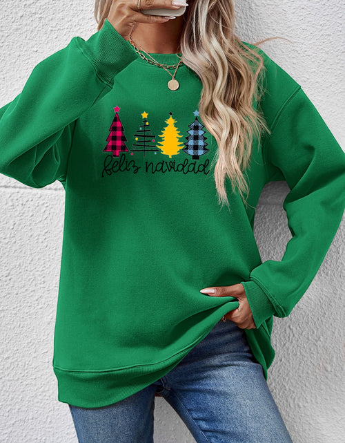 Load image into Gallery viewer, Round Neck Graphic Long Sleeve Sweatshirt
