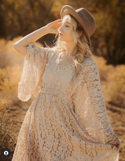 Load image into Gallery viewer, Vintage Lace Boho Dress , also for Maternity Photo Shoots by AkitaArigatosonFashion
