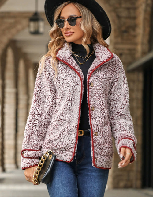 Load image into Gallery viewer, Fuzzy Pocketed Button Up Jacket
