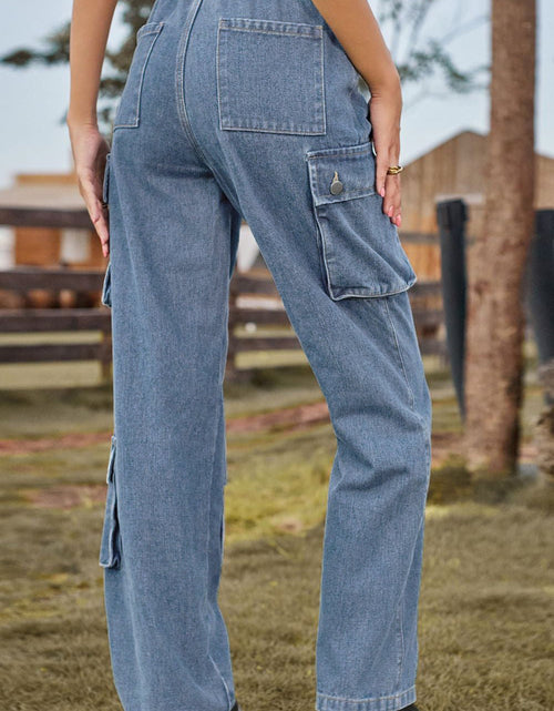 Load image into Gallery viewer, Loose Fit Long Jeans with Pockets
