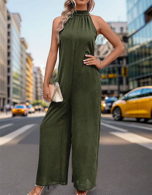 Load image into Gallery viewer, Perfee Tied Grecian Wide Leg Jumpsuit
