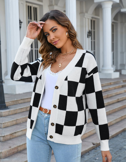 Load image into Gallery viewer, Angel Wings Button-Up V-Neck Dropped Shoulder Cardigan
