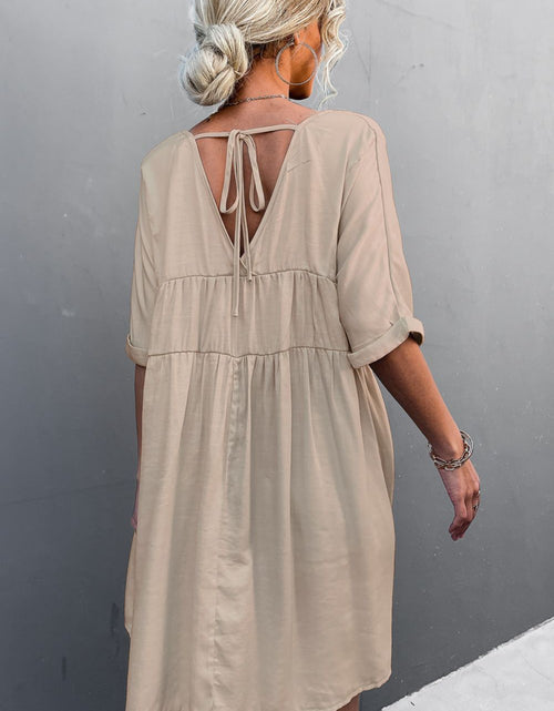 Load image into Gallery viewer, Tie Back Pocket Mini Dress
