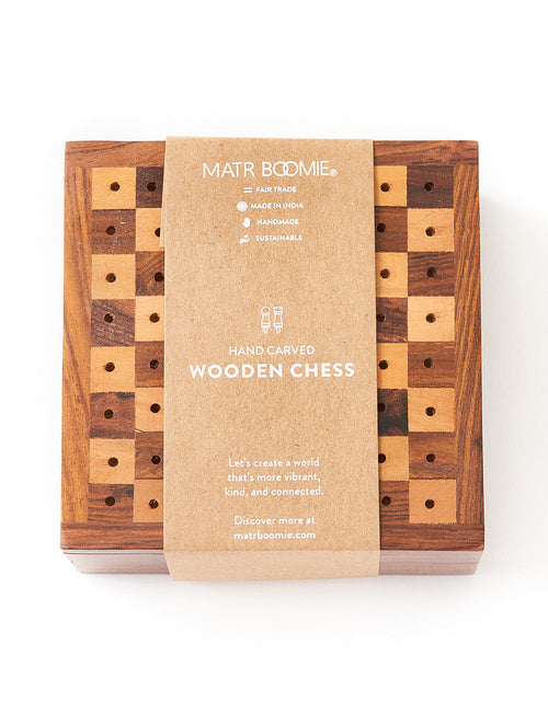 Load image into Gallery viewer, Travel Chess Game -  Handcrafted Wood Pegs by Matr Boomie
