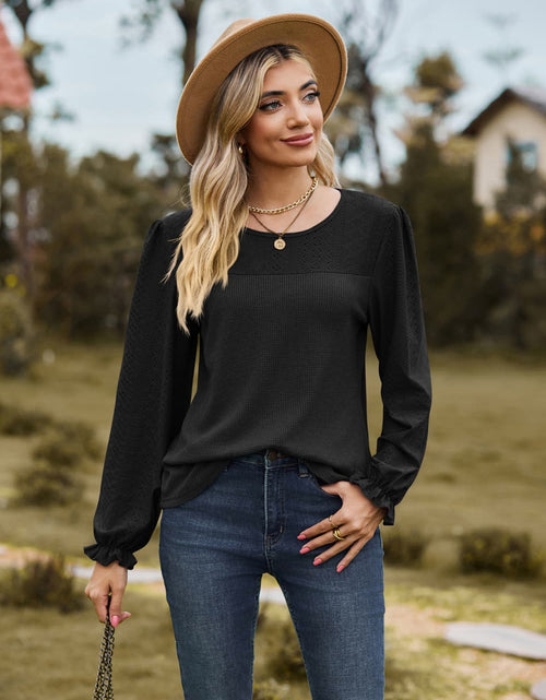 Load image into Gallery viewer, Round Neck Puff Sleeve Blouse
