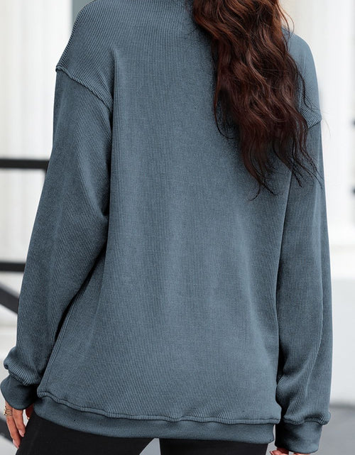 Load image into Gallery viewer, Glitter Ghost Round Neck Long Sleeve Sweatshirt
