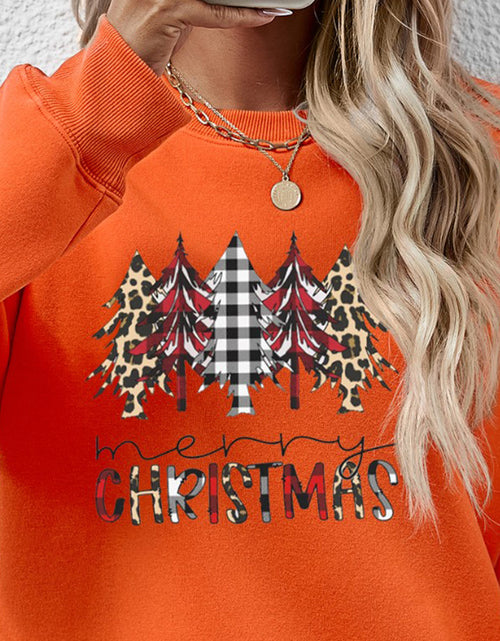 Load image into Gallery viewer, MERRY CHRISTMAS Round Neck Long Sleeve Sweatshirt
