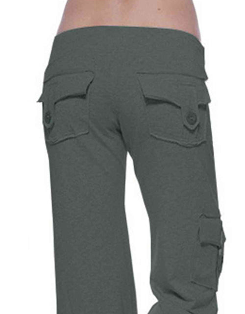 Load image into Gallery viewer, Mid Waist Pants with Pockets

