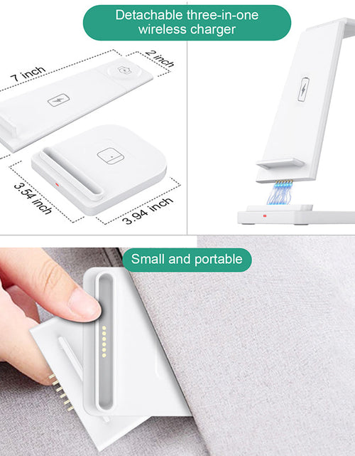 Load image into Gallery viewer, 3-in-1 Fast Wireless Charging Stand for Phones, Apple Watch &amp; AirPods by Infinite Basics
