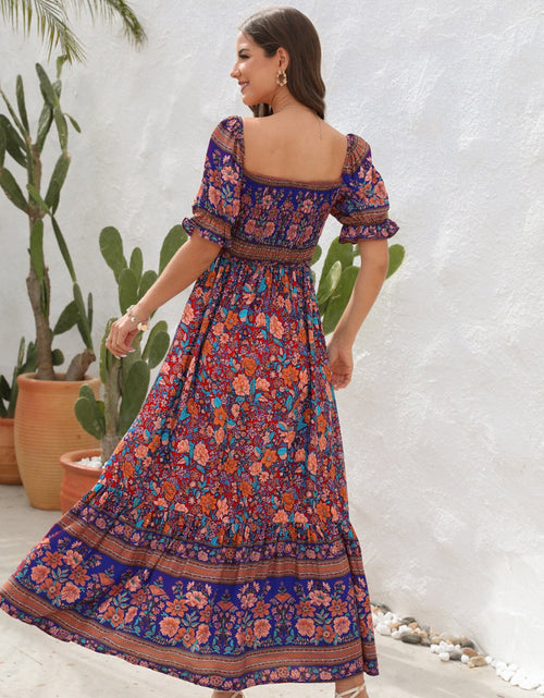 Load image into Gallery viewer, Floral Flounce Sleeve Midi Dress
