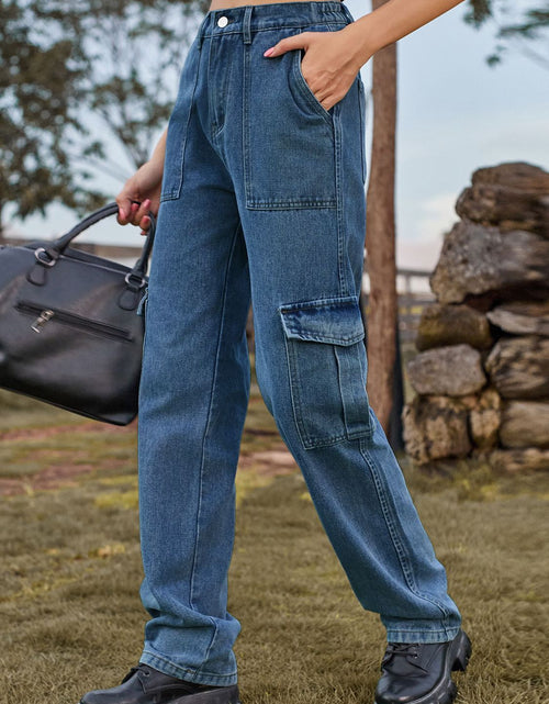 Load image into Gallery viewer, High Waist Cargo Jeans
