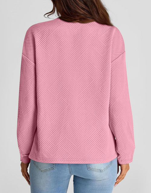 Load image into Gallery viewer, Full Size Texture Round Neck Long Sleeve Sweatshirt
