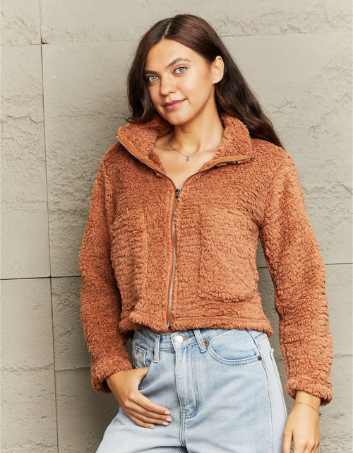 Load image into Gallery viewer, Zip-Up Collared Teddy Jacket

