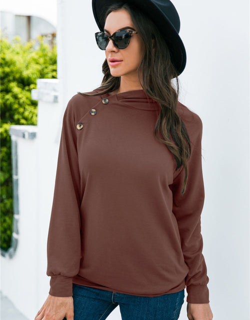 Load image into Gallery viewer, Decorative Button Long Sleeve Sweatshirt
