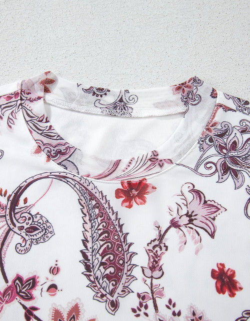 Load image into Gallery viewer, Paisley Mock Neck T Shirt
