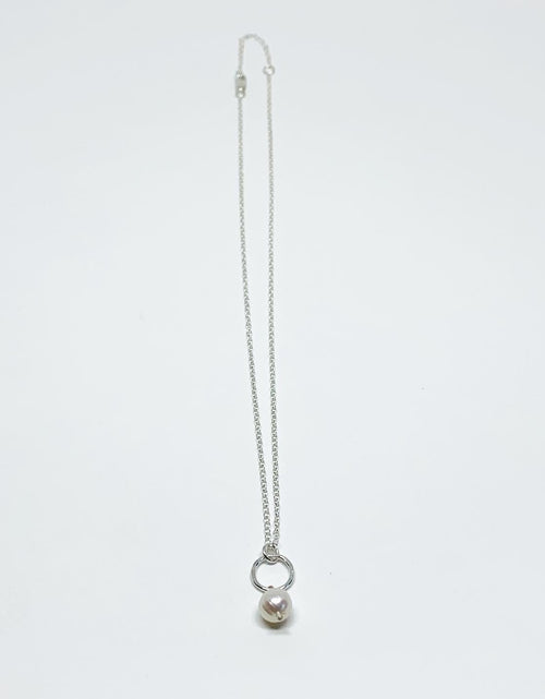 Load image into Gallery viewer, Pearl Drop Charm Necklace by Jennifer Cervelli Jewelry
