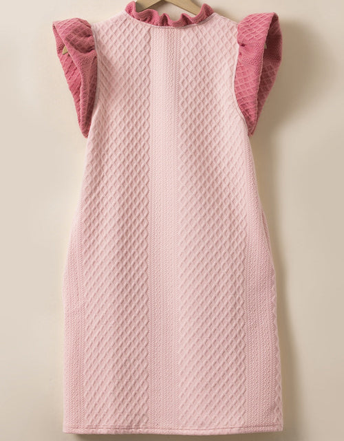 Load image into Gallery viewer, Ruffled V-Neck Cap Sleeve Mini Dress
