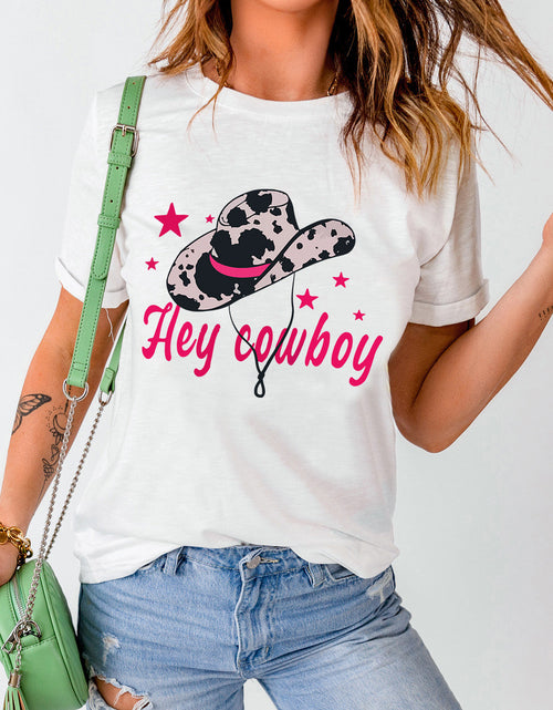 Load image into Gallery viewer, Graphic Round Neck Short Sleeve T-Shirt
