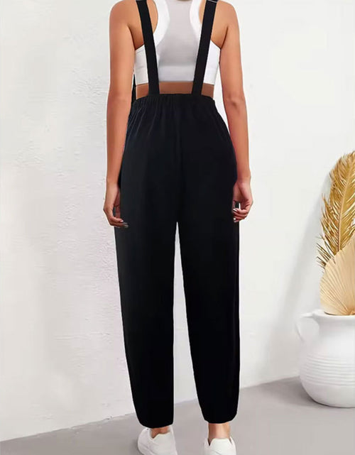 Load image into Gallery viewer, Embroidered Sunflower Wide Strap Overalls with Pockets
