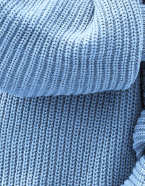 Load image into Gallery viewer, Boat Neck Long Sleeve Mini Sweater Dress
