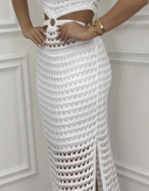 Load image into Gallery viewer, Cutout Slit Round Neck Sweater Dress
