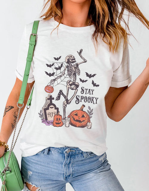Load image into Gallery viewer, Graphic Round Neck Short Sleeve T-Shirt
