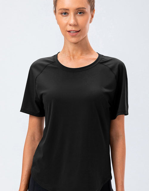Load image into Gallery viewer, Round Neck Raglan Sleeve Active Tee
