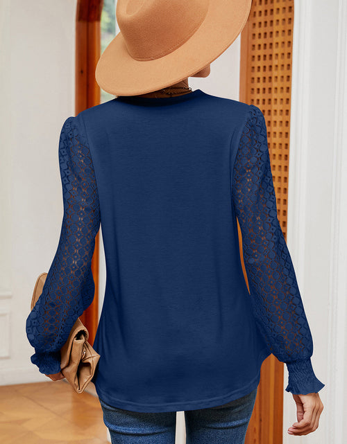 Load image into Gallery viewer, Openwork V-Neck Long Sleeve T-Shirt
