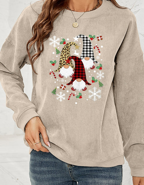 Load image into Gallery viewer, Faceless Gnome Graphic Drop Shoulder Sweatshirt
