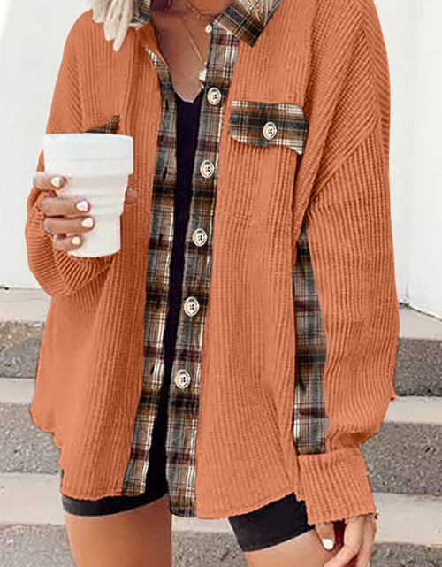 Load image into Gallery viewer, Plaid Button Down Collared Jacket
