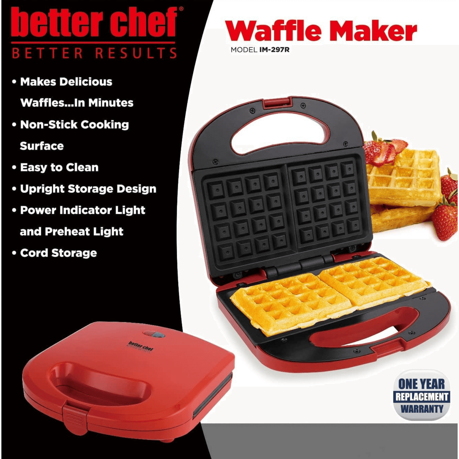 Better Chef Non-Stick Electric Waffle Maker by Jupiter Gear Home