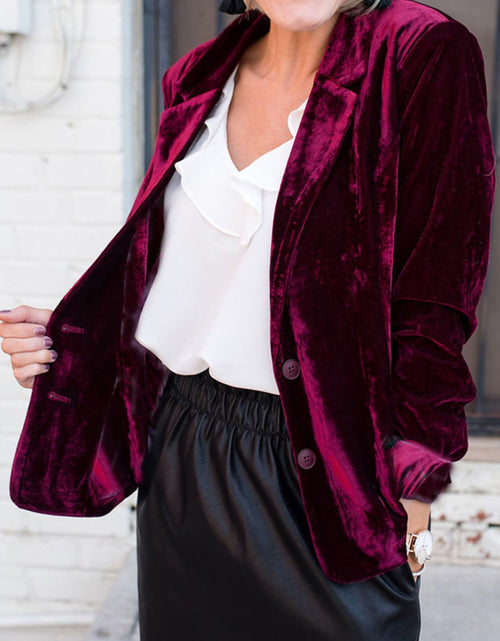 Load image into Gallery viewer, Button Up Lapel Collar Blazer

