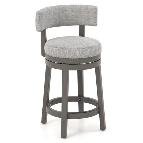 Load image into Gallery viewer, 27/31 Inch Swivel Bar Stool with Upholstered Back Seat and Footrest-27 inches
