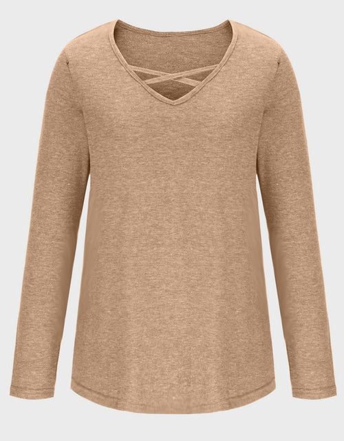 Load image into Gallery viewer, Crisscross V-Neck Long Sleeve T-Shirt

