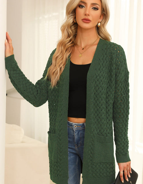 Load image into Gallery viewer, Open Front Dropped Shoulder Cardigan with Pockets
