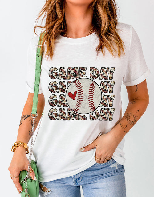 Load image into Gallery viewer, GAME DAY Round Neck Short Sleeve T-Shirt
