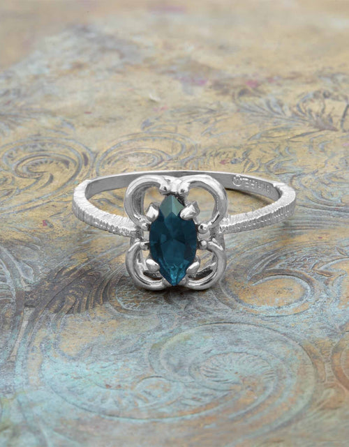 Load image into Gallery viewer, Vintage Jewelry Marquise Cut Jet Black Crystal Cocktail Ring in 18k White Gold Electroplate by PVD Vintage Jewelry
