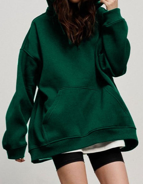 Load image into Gallery viewer, Pocketed Dropped Shoulder Long Sleeve Hoodie
