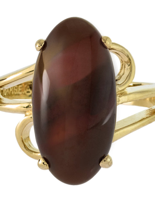 Load image into Gallery viewer, Vintage Ring Genuine Onyx 18k White Gold Electroplated Cocktail Ring Made in USA by PVD Vintage Jewelry
