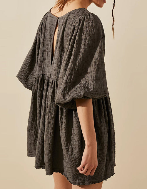Load image into Gallery viewer, Cutout Textured Long Sleeve Mini Dress
